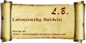 Latosinszky Baldvin névjegykártya